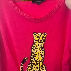 Jane & Delaney Pink Sweater with Cheetah Design